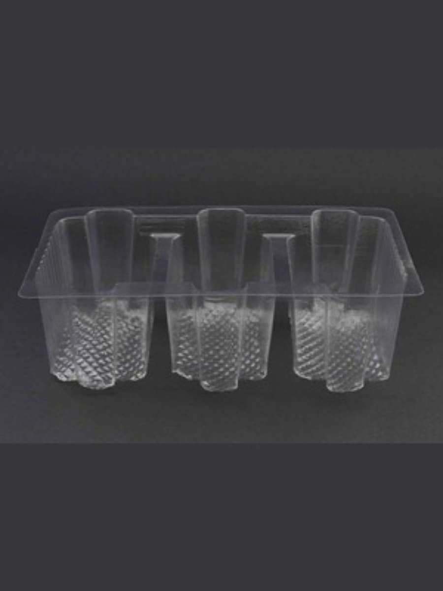 Three compartment food packaging tray