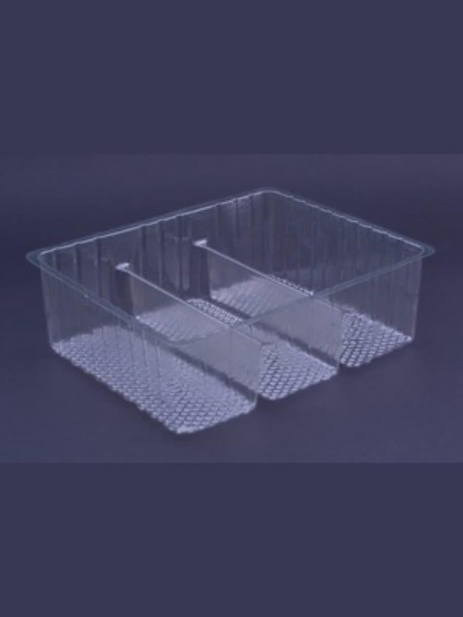 3-compartment plastic food packaging tray, 2