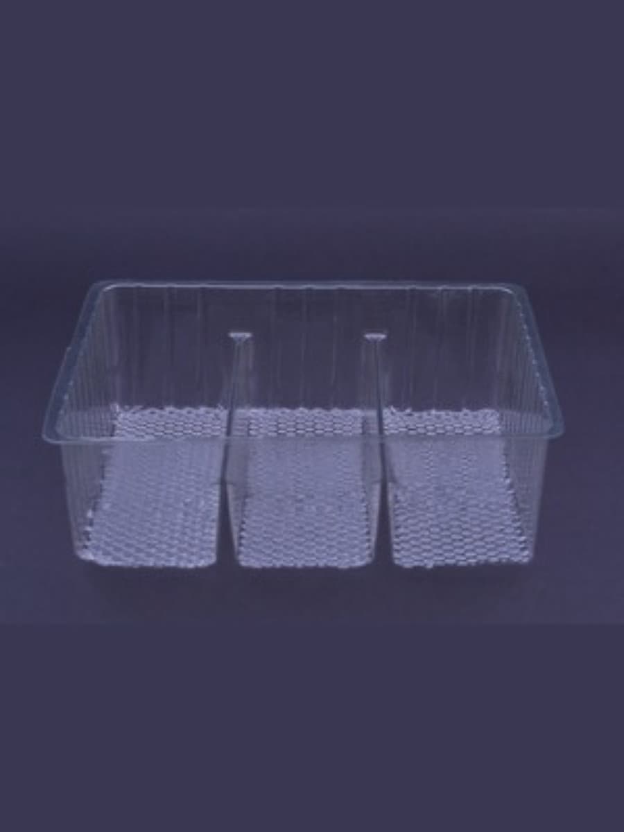 3-compartment plastic food packaging tray,