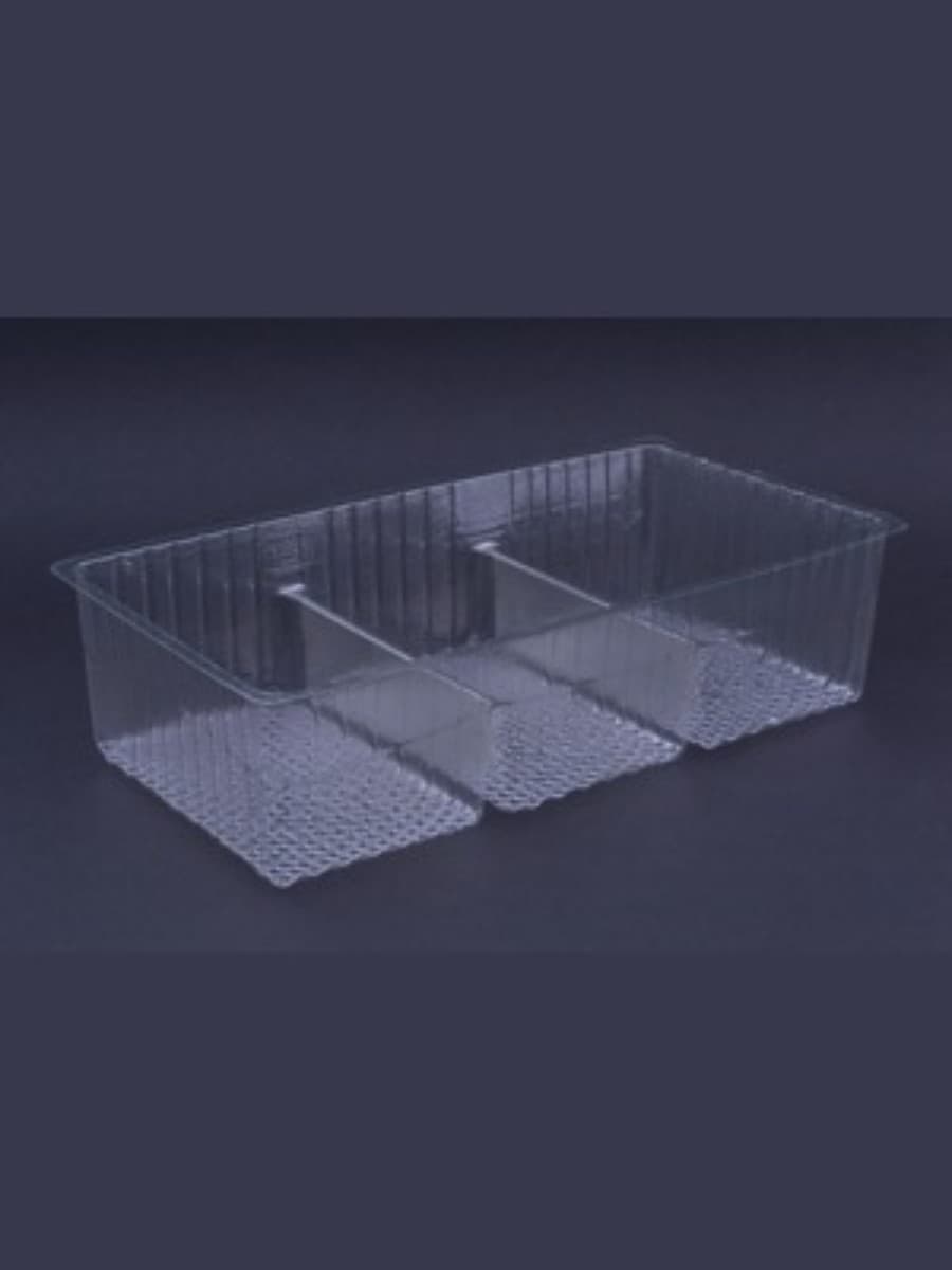 3 Compartment Disposable PET Biscuit Tray 2