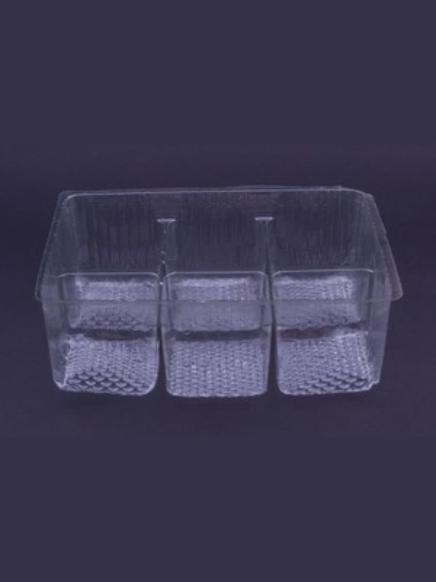 three compartment biscuite packaging tray