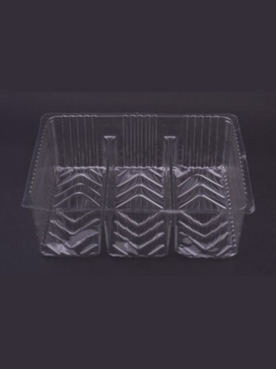 Three Compartment Plastic Biscuit Packaging Tray