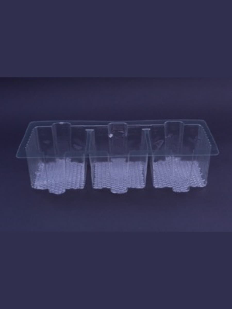 3-compartment biscuit and cookie packaging tray