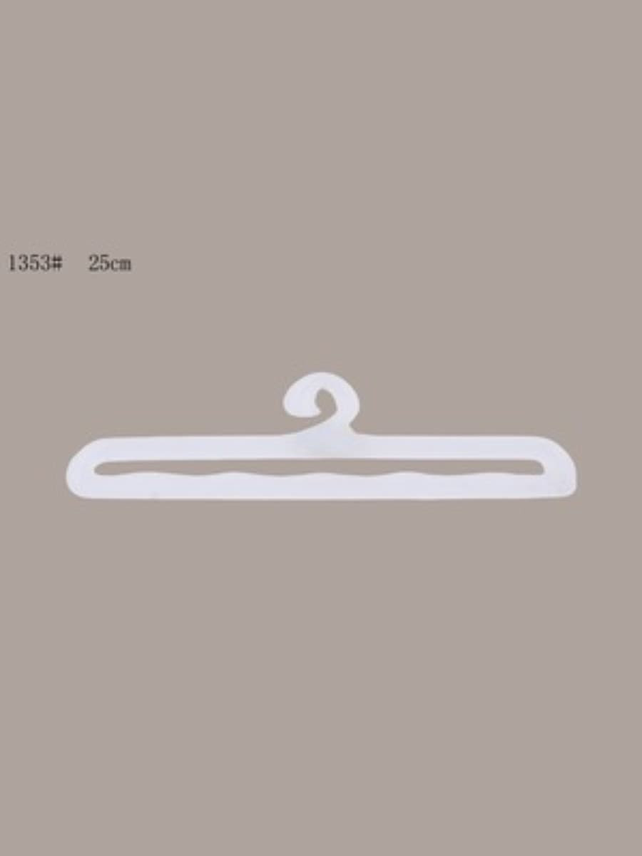 white plastic rectangular clothes hanger