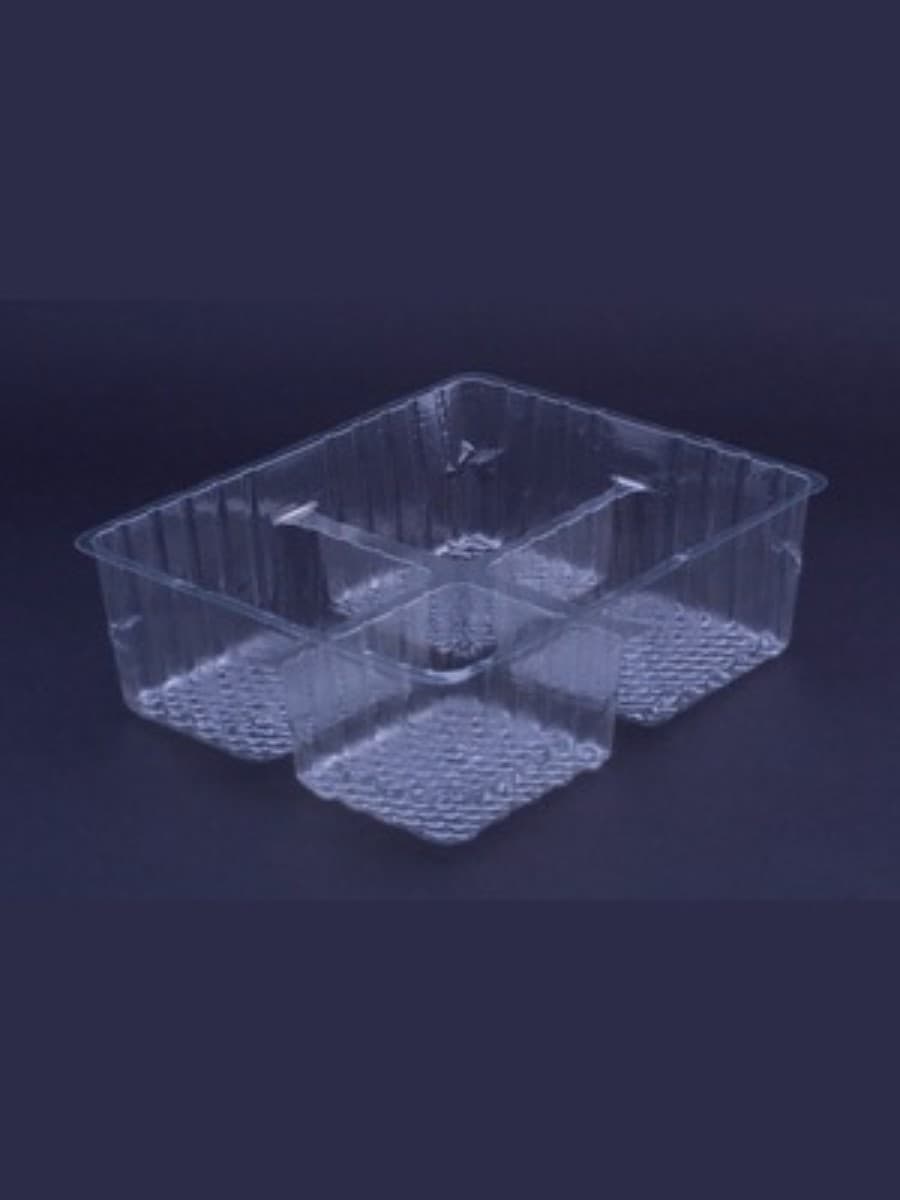 rectangular plastic four compartment food packaging tray 2